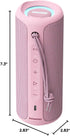 MIATONE Portable Bluetooth Speaker, 36W Stereo Sound, Bass Boost, Bluetooth 5.3, TWS Pairing, Pink