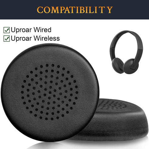SOULWIT Earpads Replacement for Skullcandy Uproar Wired/Wireless Bluetooth On-Ear Headphones, Ear Pads Cushions with Softer Leather, Noise Isolation Foam - Black