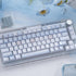 SUEHIODHY 123 Set, 61/68/84/87/98/100 Crystal Jelly Keycaps, Blue White Translucent Keycaps, Keys Custom KDA Profile