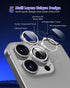iPhone 15 Pro/iPhone 15 Pro Max Glitter Camera Lens Protector - Clear Acrylic with Aluminium Alloy Ring, 9H Tempered