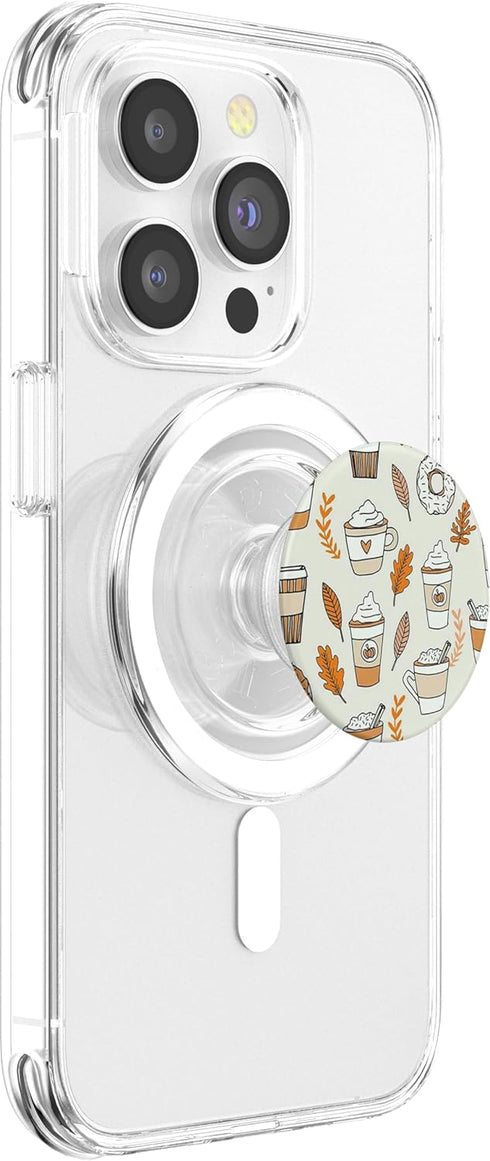 Pumpkin Spice Latte Fall Leaves Holidays Coffee Donuts PopSockets PopGrip for MagSafe