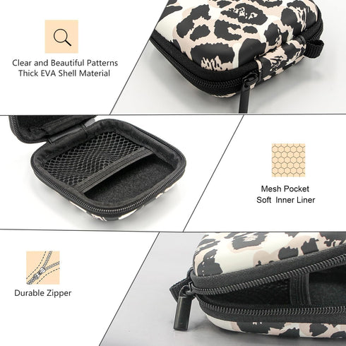 Earbud Case, Headphone Organizer Bag, Hard EVA Shockproof Cover with Carabiner Clip for AirPods Pro and Galaxy Buds
