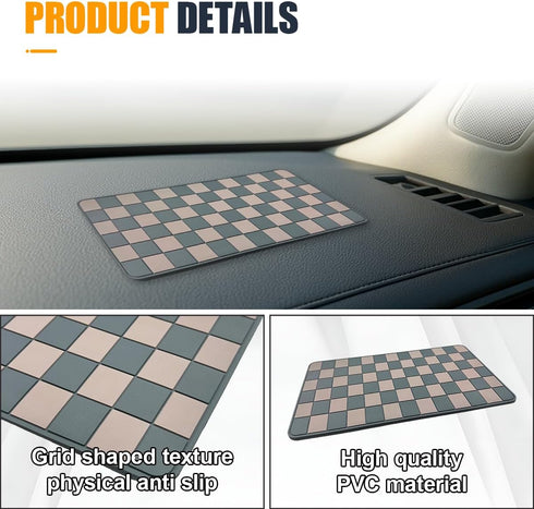 YoRise 10.62'' 5.90'' Car Dashboard Anti Slip Mat, PVC Center Console Pad, Non-Slip Sticky Dash Mat, Washable Car