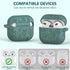 for Apple Airpod Case 3rd Generation Cover with Cleaner Kit, Flower Engraved Airpods 3rd Generation Case with Keychain, Silicone Airpod 3rd Gen Case for Women, Front LED Visible,Pine Green