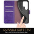 SUANPOT RFID Blocking Leather Wallet Case for Samsung Galaxy S22 Ultra, Shockproof Flip Folio Cover Purple