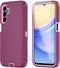 Qinmay 3-Layer Shockproof Phone Cover for Samsung Galaxy A15 5G with HD Screen Protector, WinRedPink