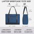 EMPSIGN 16 Inch Laptop Tote Bag for Women, Stylish Quilted Computer Shoulder Briefcase, Waterproof Haze Blue
