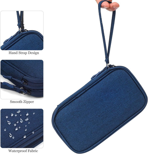 Portable Waterproof Electronics Accessories Case and Organizer Bag for Cables, USB Drives, Chargers