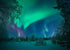 BELECO 10x6.5ft Fabric Aurora Borealis Backdrop Winter Forest Snowfield Northern Lights Night Sky Background Polar