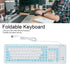 Sanpyl USB Wired Keyboard, 103 Keys Foldable Silicone Keyboard, Waterproof Mute Roll Up for PC Laptop (Blue)