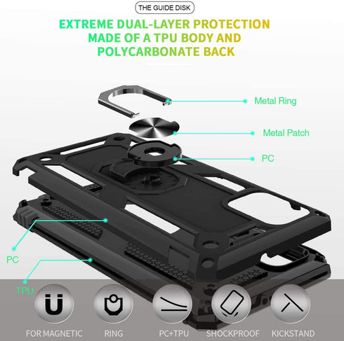 TJS Phone Case Compatible with Samsung Galaxy A71 5G/A91/M80s (Not Fit A71 4G/Verizon A71 5G UW), Teal, with Tempered