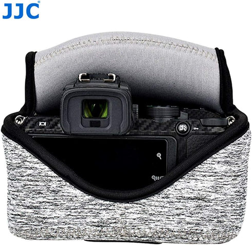 JJC Dark Gray Neoprene Mirrorless Camera Pouch Case Bag, Ultra Lightweight Elastic Comfortable, Z50 Case, Z FC Pouch, Water Resistant, 143x120x110mm, Compatible with Nikon Z50 / Z FC+ 16-50mm Lens