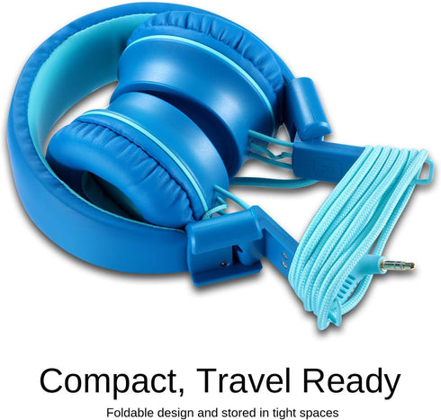 iRAG J01 Kids Headphones, Foldable Stereo with Tangle-Free 5ft Cord, Wired On-Ear Headset for iPad, Kindle Fire,