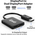 uptab DisplayPort to Dual DisplayPort Adapter 8K Multi Monitor Splitter, Converter Multi-Stream Transport (MST) Hub