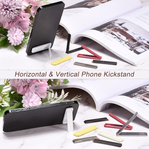 uxcell Ultra-Thin Phone Stands, Horizontal & Vertical Desk Stand for Most Smartphones, Phone Cases, Tablets, Black