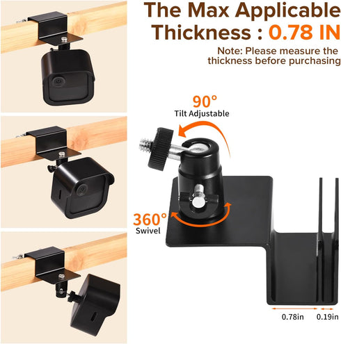 Gutter Mount for Blink Outdoor 4 & 3, Weatherproof Housing with 360° Swivel Adjustment, No Drill