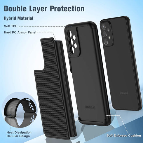 FNTCASE Samsung Galaxy A23 5G Case, Dual Layer Heavy Duty Shockproof Rugged Cell Phone Cover for Samsung Galaxy A23 4G