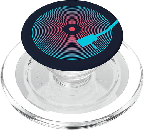 Retro Vinyl Red and Blue Record Album Music Art PopSockets PopGrip for MagSafe.