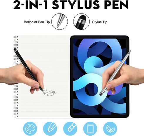 FIRCRE 15 Pack Pens-2 1 Stylus Pens for Touch Screens Stylus Pen Compatible with Phone Tablets Kindle and Black Ink