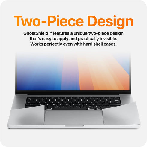 UPPERCASE GhostShield Premium Palm Rest Protector Skin Cover Set for MacBook Pro 16" 2023 2021, Space Gray