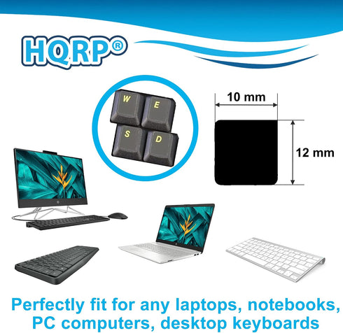 HQRP Yellow Lettering Keyboard Stickers for All Devices