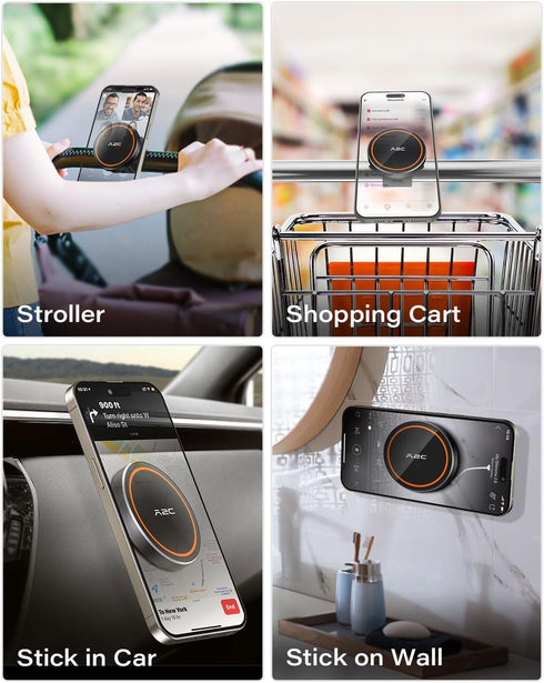 Gym Fitness Phone Mount for MagSafe - Stable and Secure with 17 N52 Strong Magnets, Adjustable Strap, Compatible with