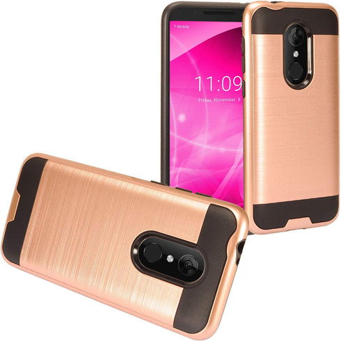 Z-GEN Hybrid Case for T-Mobile REVVL 2 (5.5"), Brushed Style, CS3 Rosegold
