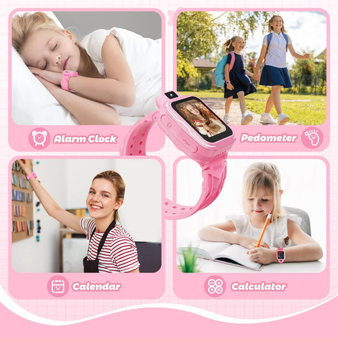 Kids Digital Watch for Girls, Touchscreen Sport Smart Watch with Camera, Light Pink