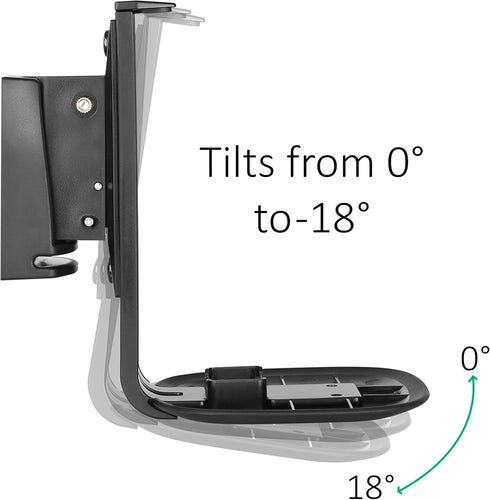 ynVISION.DESIGN Adjustable Wall Mount Bracket for Sonos One, One SL, and Play:1 Speaker | 2 Pack | Black