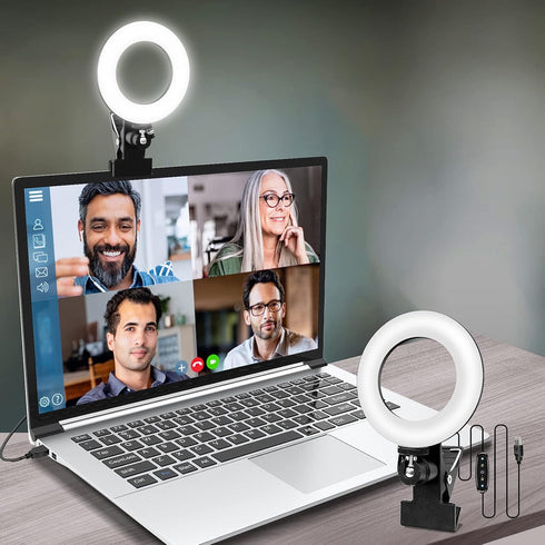 Video Conference Lighting, Webcam Ring Light for Monitor Clip On, Zoom Call Lighting for Remote Work