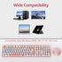 Fogruaden Pink Wireless Keyboard and Mouse, Retro Typewriter 104 Keys Full Size Cute Keyboard with Number Pad