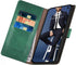 SUANPOT Samsung Galaxy S10 6.1" Wallet Case - RFID Blocking Leather Flip Folio Book Phone Case, Shockproof, Green