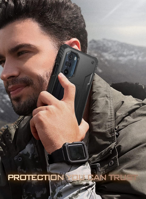 Poetic Revolution Case for Moto Edge Plus 5G (2022) - XT2201, Rugged Full-Body Cover with Kickstand & Screen Protector,