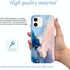 JAHOLAN Gold Glitter Sparkle Case | Compatible with iPhone 12 Mini Marble Design Clear Bumper Cover