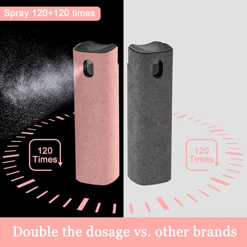 2 Pack Screen Cleaner Spray and Wipe for Laptop, Phone, Tablet, PC, Eyeglass, iPhone, iPad, Mac Pro - Grey and Pink