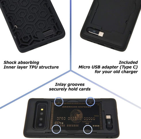 TORU CX PRO Case for Galaxy S10 Plus, Slim Protective Cover with Card Holder, Hidden Wallet Flip Slot, Flowers