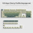 Guffercty kred 133 Keys XDA Profile Green Keycaps, Cute PBT Keyboard Caps for 60% 65% 75% 96% Mechanical Keyboards