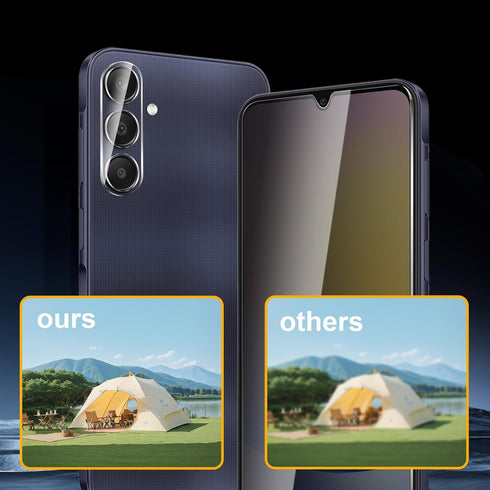 3 Pack Privacy Screen Protector for Samsung Galaxy A25 5G With 3 Pack Camera Lens Protector, Anti Spy Tempered Glass 9H Hardness, Black Protector Anti Spy, Anti-Scratch, Bubble Free
