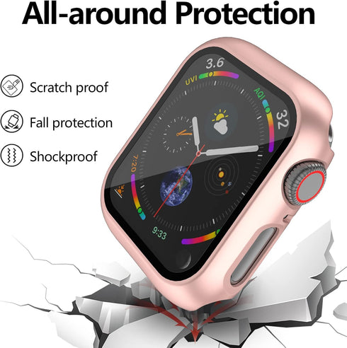 12 Pcs Hard PC Case Compatible for Apple Watch Series SE (2022) 6/5/4/SE 40mm with Tempered Glass Protector