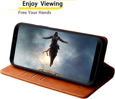 SUANPOT for Samsung Galaxy S9+ / S9 Plus Wallet Case - RFID Blocking Credit Card Holder, PU Leather Flip Folio (Light