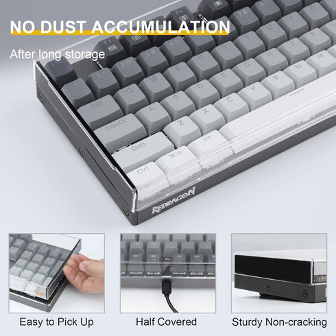 Design Wish Keyboard Cover for Redragon K556, Water Resistant Acrylic Dust Cover Compatible with Mechanical Keyboard