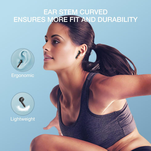 T11 Wireless Earbuds with LED Power Display for iPhone Android, 50H Play Time, Waterproof Bluetooth Mic (Black)