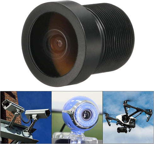 uxcell 2.1mm CCTV Camera Lens 5MP F2.0 FPV Wide Angle Security Lens M12 Threaded Dia for IP Camera, Black