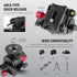 NEEWER Fluid Tripod Head with Handle, Aluminum Alloy Panorama Drag Pan Tilt Head, Max Load: 3kg/6.6lb, GM23 Red