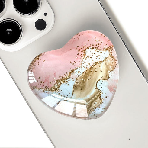 Ksadiye Expandiing Moblile Cell Phone Grip Heart Shape Glass Holder for Smartphones, Cellphone