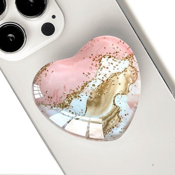 Ksadiye Expandiing Moblile Cell Phone Grip Heart Shape Glass Holder for Smartphones, Cellphone
