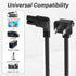 Conable 2-Slot 8 (2-Pack), 90 IEC320 C7 1-15P, 2 8, 2 Pack Angled Non-Polarized Angle Power Cord FT Degree L-Shaped TV
