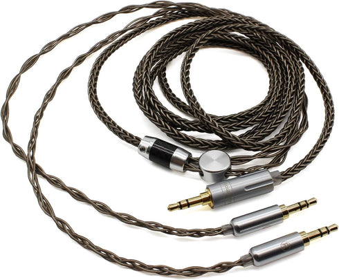 Youkamoo 8 Core Braided Silver Plated Replacement Cable for Hifiman HE4XX, 3.5mm to Dual 3.5mm Male