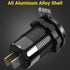 12V USB Outlet Car Charger Socket, 78W Dual 30W PD and Dual 18W QC3.0 with Voltmeter Switch, Aluminum Power Outlet
