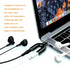 Mini U Shape Headphone Mic Splitter, 1 Male to 2 Female AUX Audio Converter, 2 Pack